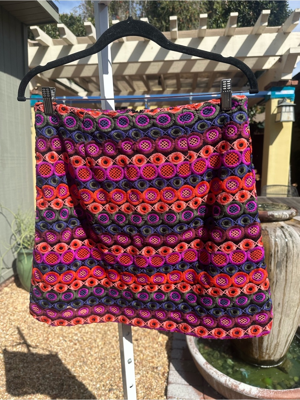 Hutch Multicolor Crochet Mini Skirt - Pink, Orange & Purple